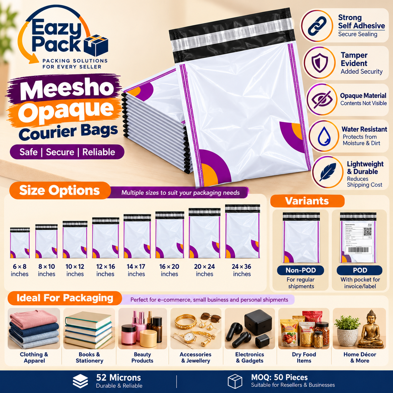 f625f123-52b5-44cc-9e98-2ea74cfa838e Meesho Opaque Courier Bags – Pack of 50 - Image 3